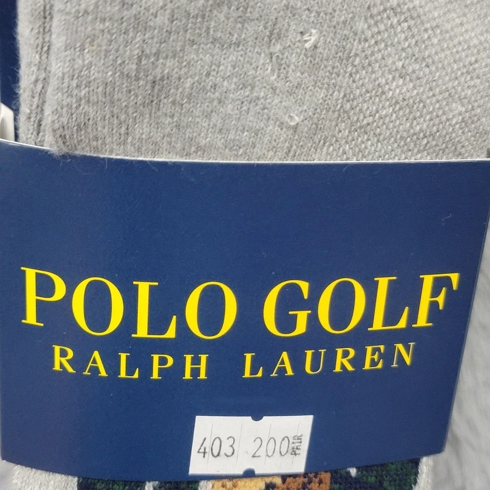 Polo Ralph Lauren Crew Socks Lot of 4 Mens 6-12.5 Gray Golf Bear Arch Support